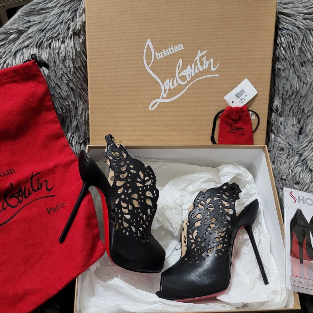 Christian Louboutin Black Markesling 120 Calf Heel
